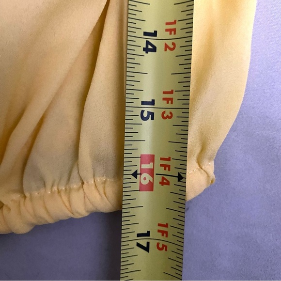 Streetwear Society Butter Yellow Sheer Long Sleeve Off The Shoulder Crop Top Y2K - Picture 6 of 6